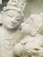 Khajuraho liefdevolle devote gezichten