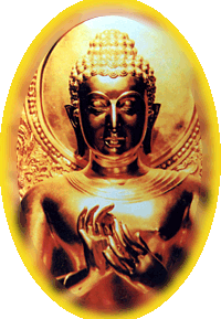 Namaste verlichte Buddha ovaal