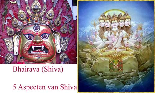 Aspecten van Shiva - Bhairava - de vijf aspecten 
